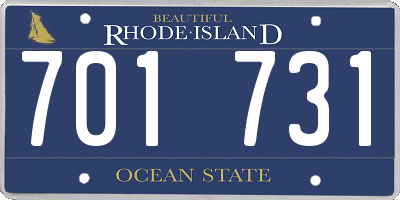 RI license plate 701731