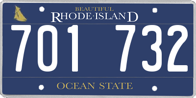 RI license plate 701732