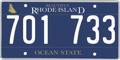 RI license plate 701733