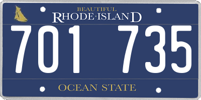 RI license plate 701735