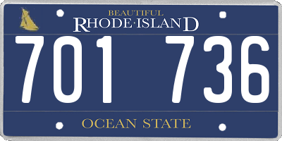 RI license plate 701736