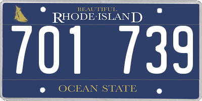 RI license plate 701739