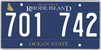 RI license plate 701742