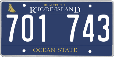 RI license plate 701743