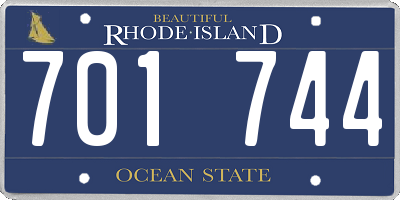 RI license plate 701744