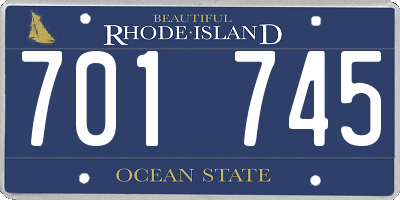 RI license plate 701745