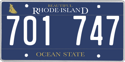 RI license plate 701747