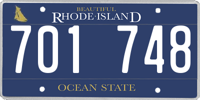RI license plate 701748