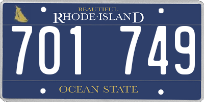 RI license plate 701749