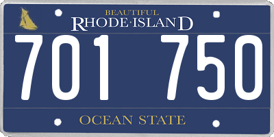 RI license plate 701750