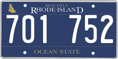 RI license plate 701752