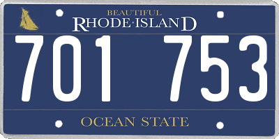 RI license plate 701753