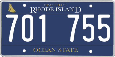 RI license plate 701755