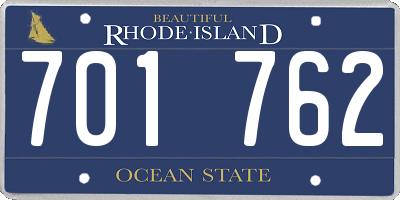 RI license plate 701762