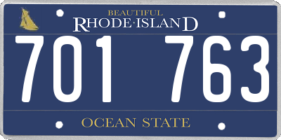 RI license plate 701763