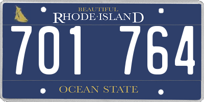 RI license plate 701764