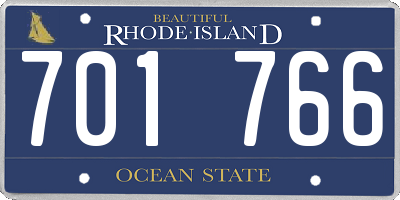 RI license plate 701766