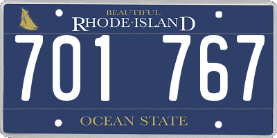 RI license plate 701767