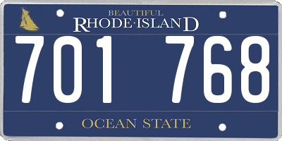 RI license plate 701768