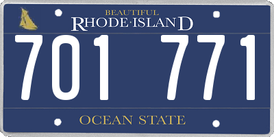 RI license plate 701771