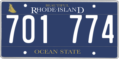 RI license plate 701774