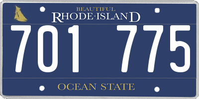 RI license plate 701775