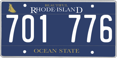 RI license plate 701776