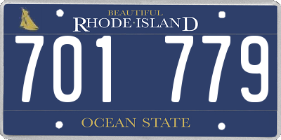 RI license plate 701779
