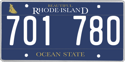 RI license plate 701780