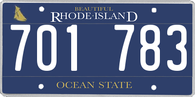 RI license plate 701783