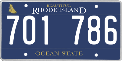 RI license plate 701786