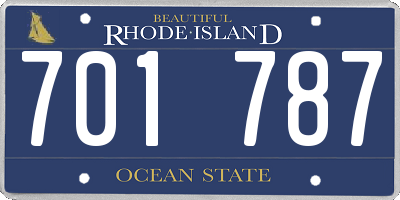 RI license plate 701787