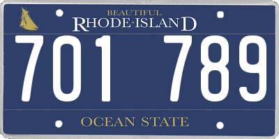RI license plate 701789