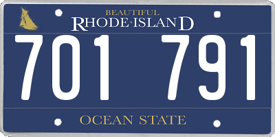 RI license plate 701791