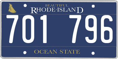RI license plate 701796