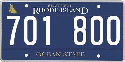 RI license plate 701800