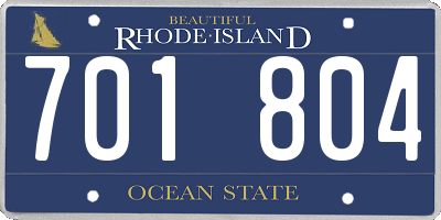 RI license plate 701804