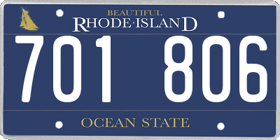 RI license plate 701806