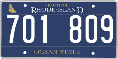 RI license plate 701809