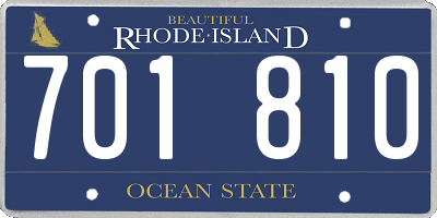 RI license plate 701810