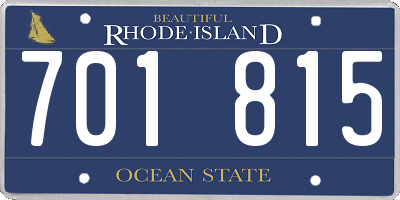 RI license plate 701815