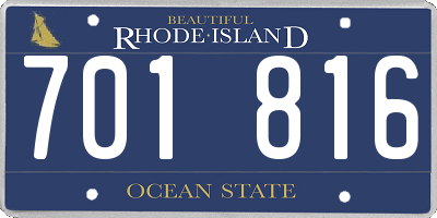 RI license plate 701816