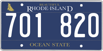 RI license plate 701820
