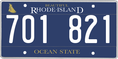 RI license plate 701821