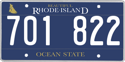 RI license plate 701822