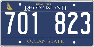 RI license plate 701823