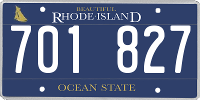RI license plate 701827