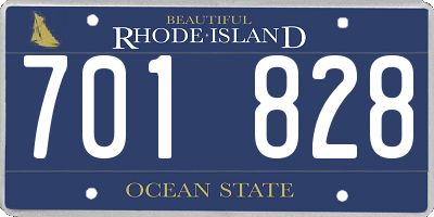 RI license plate 701828
