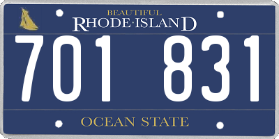 RI license plate 701831