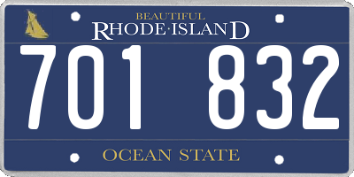 RI license plate 701832